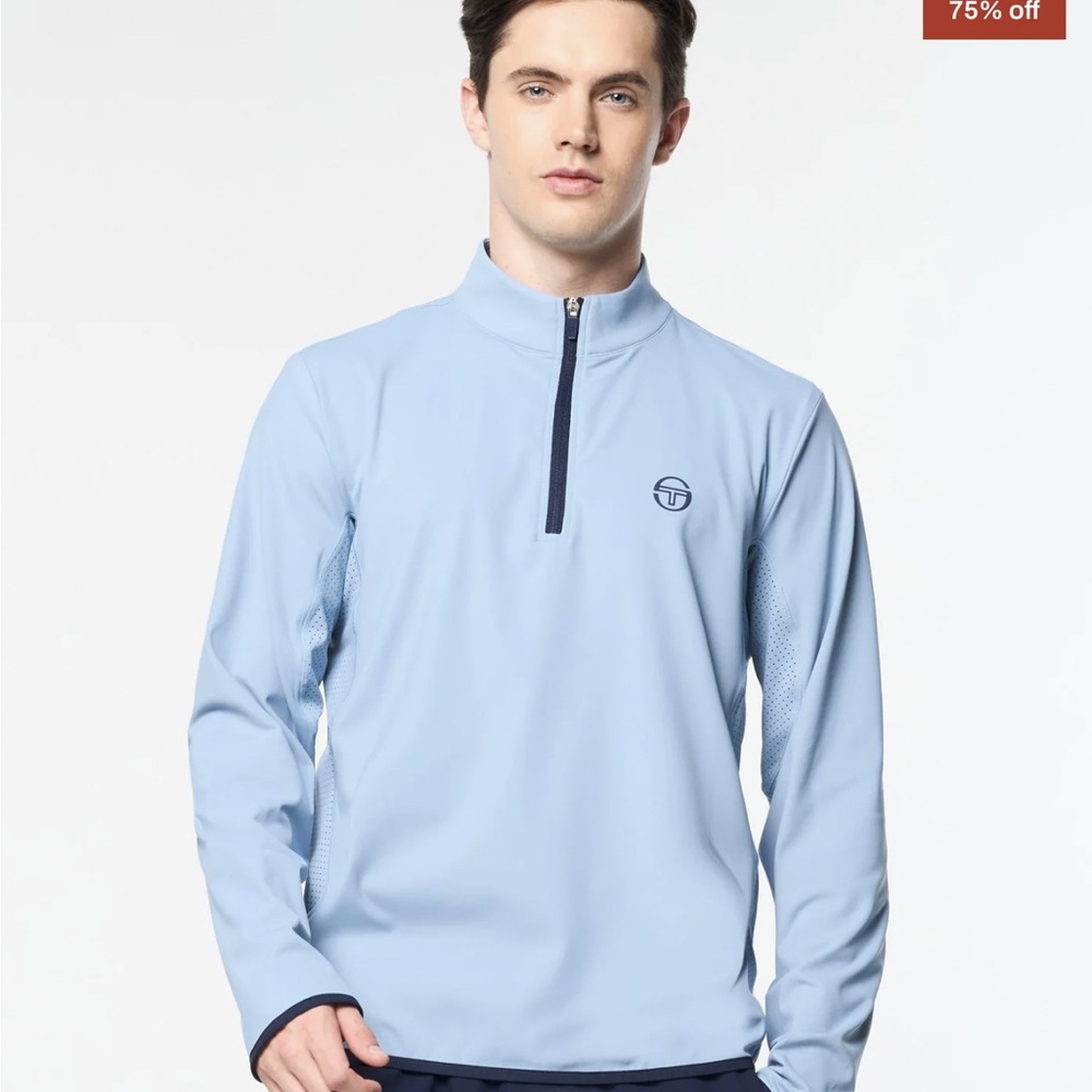 Sergio Tacchini Sky Blue Quarter-Zip Top